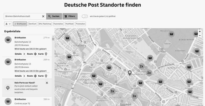 AS-Bild_Post_Standorte_sw_Noe.jpg (Bild: © Deutsche Post/Screenshot: Christian Noe) AS-Bild_Post_Standorte_sw_Noe.jpg (Bild: © Deutsche Post/Screenshot: Christian Noe)