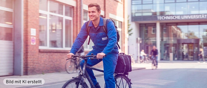 Student_DualesStudium_Fahrrad_Topnews_KIgeneriert.jpg (Bild: KI-generiert/Gemini)